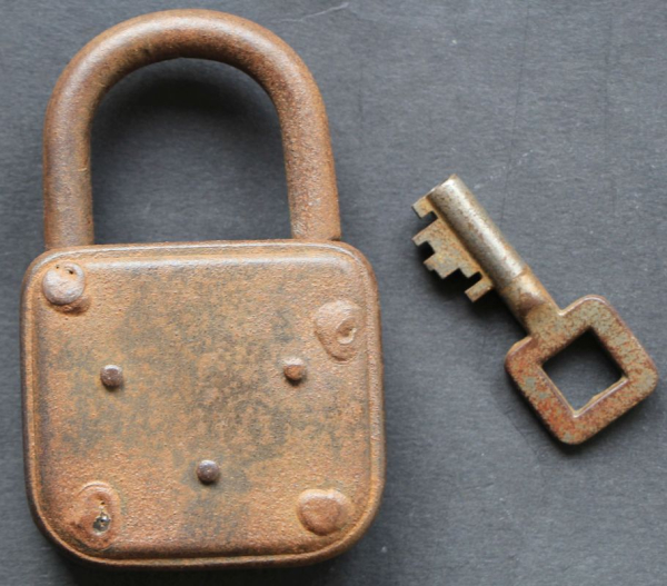 Borgward Padlock 1955 with Logo and original key (2331)